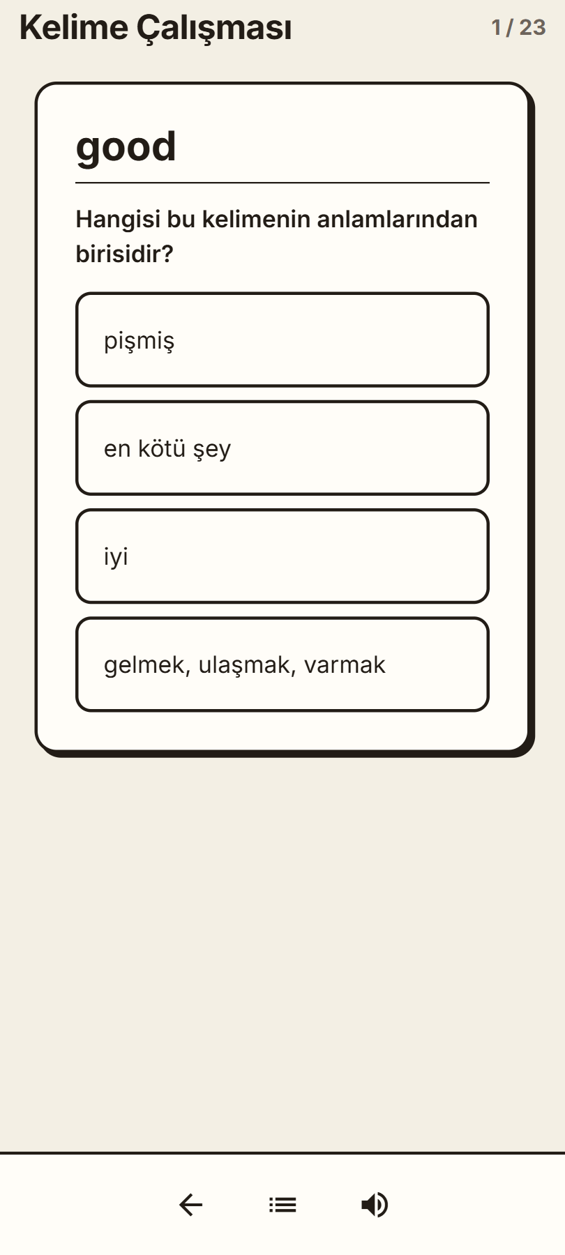 Kelime Çalışması