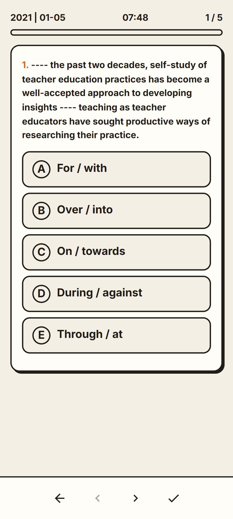 Prepositions Test Sayfası